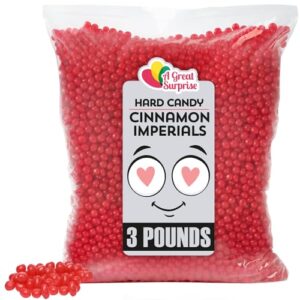 Red Cinnamon Candy - 3 Pounds - Spicy-Sweet Treats for Buffets - Hot Cinnamon Imperial Candies