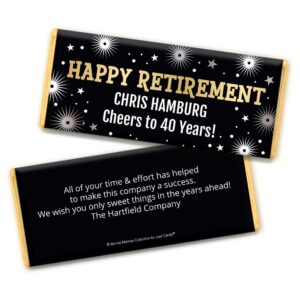 Retirement Personalized Chocolate Bar Wrappers 25 Count WH Candy