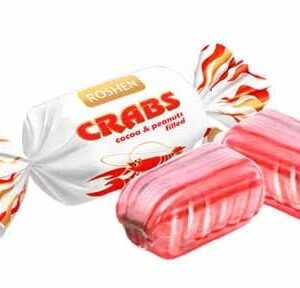 Roshen Crabs Caramel Candy 1kg | Kosher & Halal Sweets with Cocoa-Peanut Filling