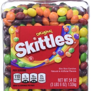 Skittles Original Fruity Candy Jar 54oz - Strawberry, Orange, Grape, Lemon, Green Apple Flavors