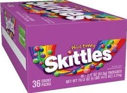 Skittles Wild Berry 36-Count - Bite-Sized Chewy Candies for a Rainbow of Flavor