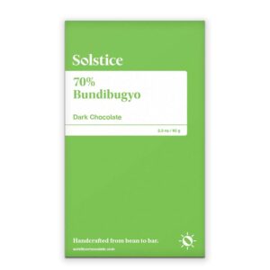 Solstice Uganda Bundibugyo Chocolate Bar 2.3 OZ - Full Flavored, Biodegradable Packaging
