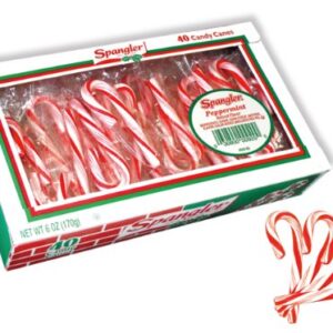 Spangler Mini Candy Canes Peppermint Red & White 0.48 lbs 40 ct Sugar Candy