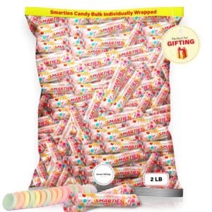Sweet Gifting Smarties Candy Bulk 2 Lbs | Individually Wrapped Candy for Birthdays & Parties