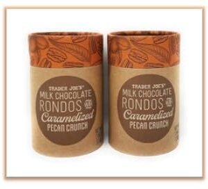 Trader Joe's Milk Chocolate Rondos with Caramelized Pecan Crunch Brand: moofin - Rich and Creamy Milk Chocolate - Caramelized Pecan Crunch - Pack of 2 for Sharing - Delicious Snack or Dessert
