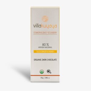 Villakuyaya Organic Dark Chocolate 80% TULSI GINGER & HONEY - Villakuyaya