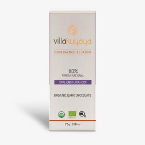 Villakuyaya Organic Dark Chocolate EARL GREY LAVENDER 65% - Villakuyaya Healthy Chocolate Bars
