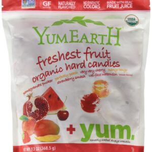 YUMEARTH Organic Assorted Drops 13 OZ - Fresh Fruit Flavor Candy, No Artificial Colors or Flavors