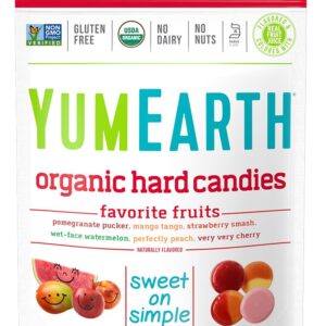 YumEarth Organic Favorite Fruit Hard Candy, Assorted Flavors, 13 Ounce - Vegan, Gluten Free
